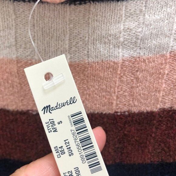 NWT Madewell Pullover Evercrest Alpaca Wool Blend Striped Sweater S - Picture 6 of 11
